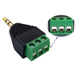 3 Pole 3.5Mm Screw Terminal 3.5Mm (1/8) Stereo Audio Male To 3 Pin Female Screw Terminal Double Track Headphone Balun Solderless Converter Adapter(5 Pack/Male)