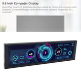 8.8 Inch Computer Secondary Screen,1920X480 Lcd Display,Pc Temperature Monitor,Computer Case Temperature Screen,Computer Secondary Display,Cpu Gpu Monitor