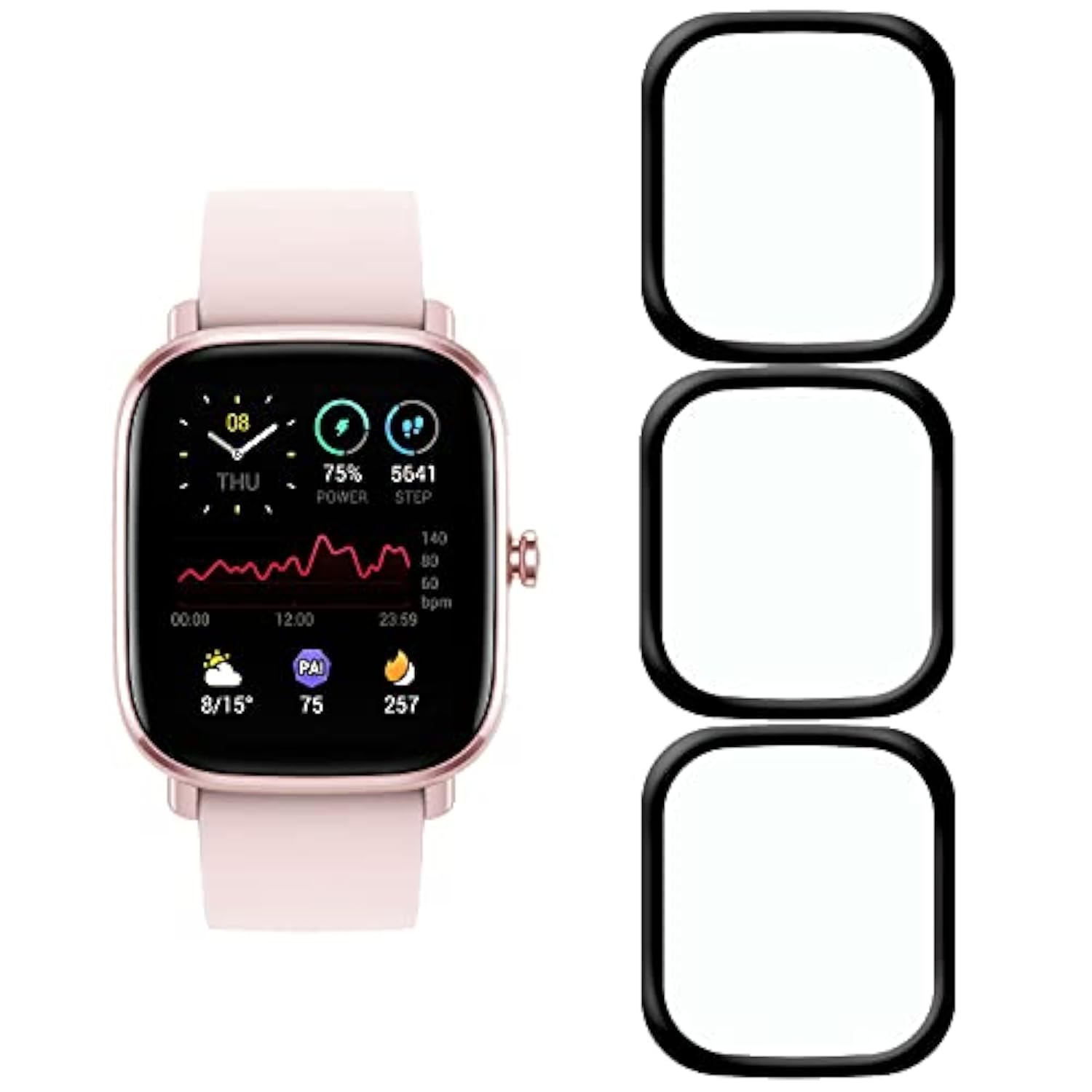 Screen Protector Foramazfit Gts 2 Mini, Easy To Install [3 Pack] 3D Curved Edge Anti-Scratch,Anti-Fingerprint Hd Ultra Shatterproof Flexible Protector Compatible With Amazfit Gts 2 Mini