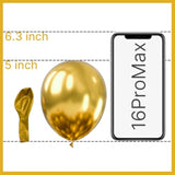 50-Pc Metallic Gold Mini Latex Balloons 5-Inch for Party and Celebration Decor