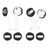 (Fit In Case) 4 Pairs Replacement Super Thin Slim Silicone Earbuds Ear Tips And Covers Skin Accessories For Apple Airpods Or Earpods Headphones (Fit In Charging Case) (Black White)
