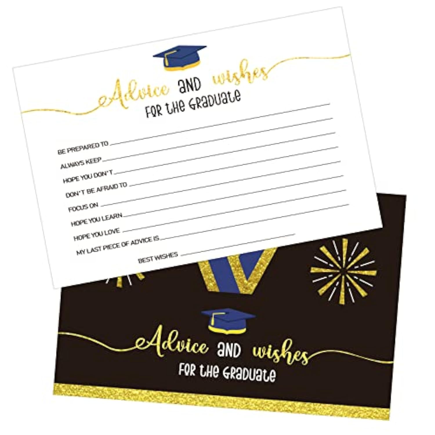 50Pcs Graduation Advice And Wish Cards 2025 For The Graduates Seniors High School College Graduation Decorations Party Favor Supplies