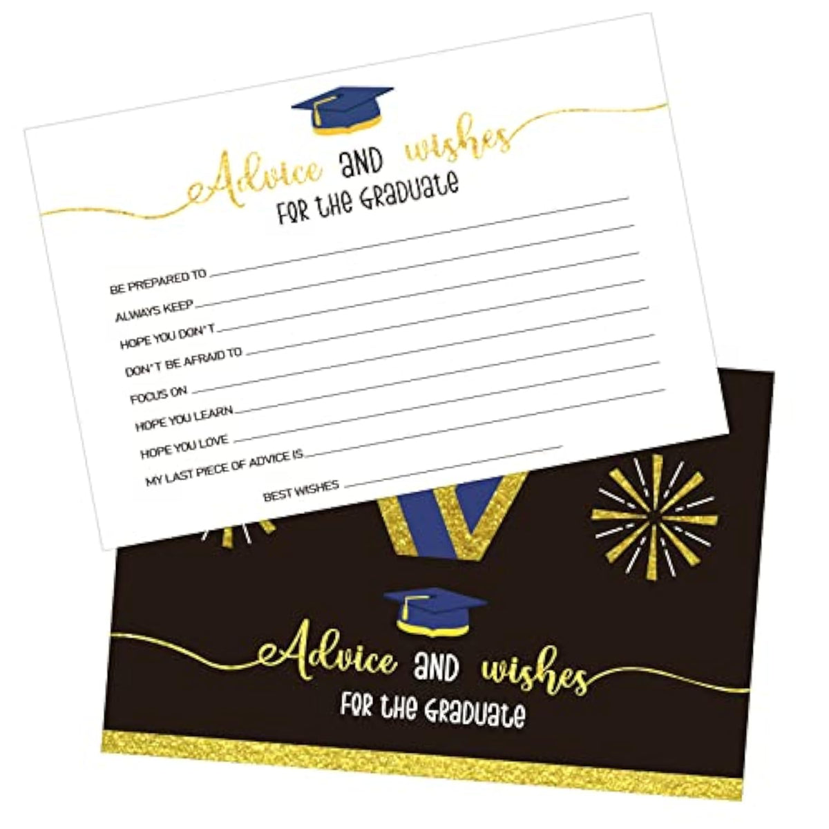 50Pcs Graduation Advice And Wish Cards 2025 For The Graduates Seniors High School College Graduation Decorations Party Favor Supplies