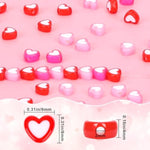 700Pcs Heart Shaped Acrylic Pink Red Spacer Pony Beads For Jewelry Making Party Decoration Necklace Bracelets Earrings Hair Beads Diy Crafts Supplies