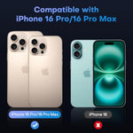 OMOTON Clear Camera Lens Protector for iPhone 16 Pro Max/16 Pro, Individual Camera Lens Protector, High-definition Photos, Ultra-thin Tempered Glass Lens Protector, 2 Set Transparent Ring