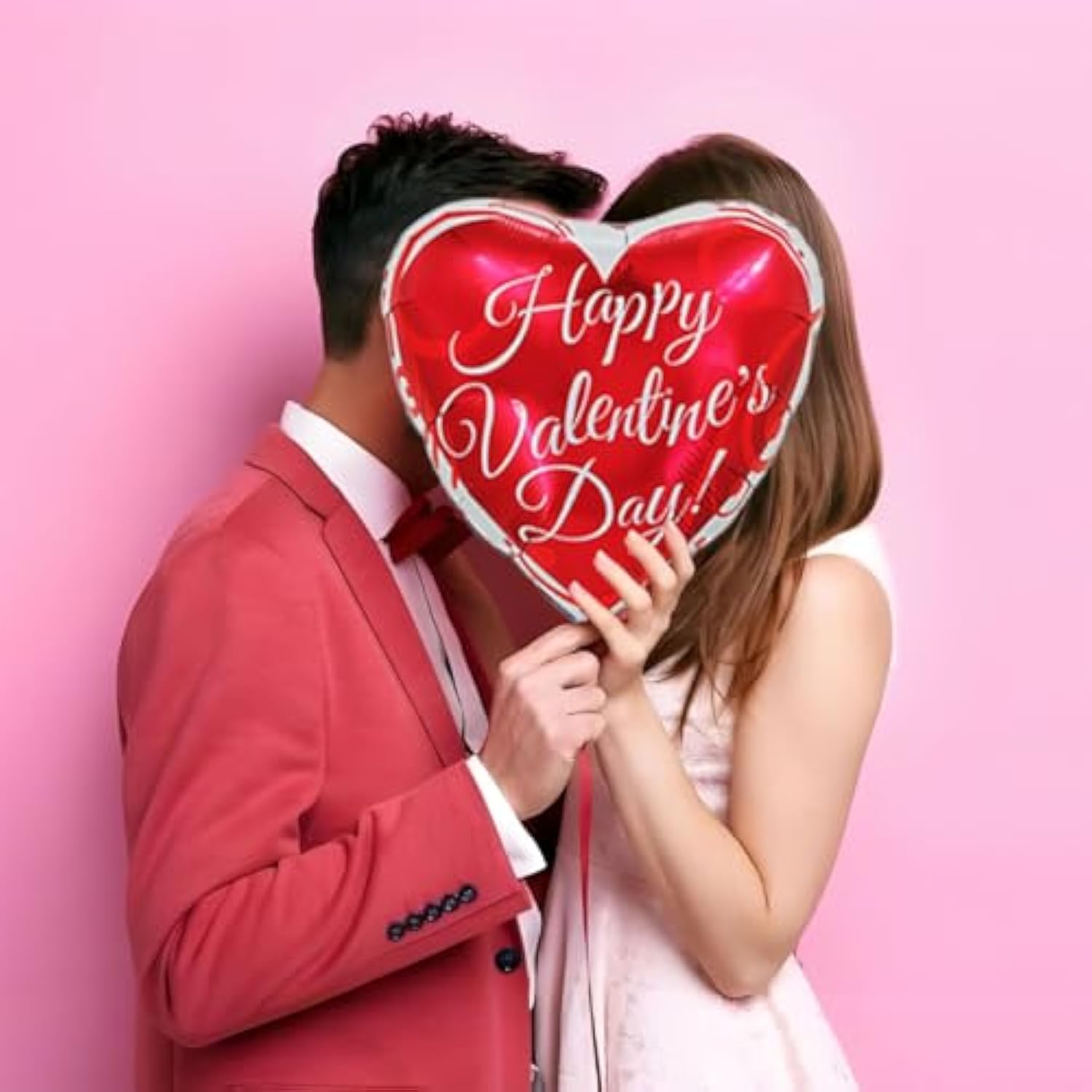 Happy Valentines Day Balloons - 15 Pcs Black White Red Heart Balloons For Valentines Day Decorations, 18 Inch Heart Shaped Balloons For Valentines Foil Balloons, Valentines Day Party Decorations