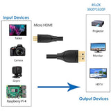 Micro Hdmi To Hdmi Cable 3Ft, Hdmi To Micro Hdmi 3 Feet Support 3D 4K 60Hz Ult