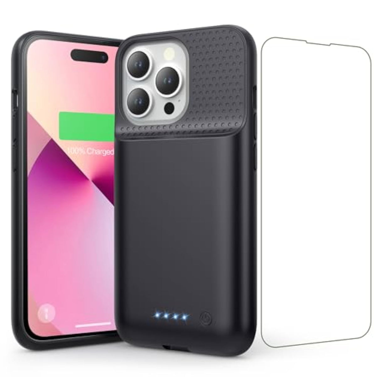 Battery Case For 14/13/13 Pro (6.1 Inch), [2024 Upgraded] Ultra-Slim 7500Mah Portable Extended Charger Case Cover For 14, 13, 13Pro Charging Case (Black)