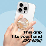 Seashell Design Collapsible Phone Grip Stand for Smartphones & Tablets (Crème)