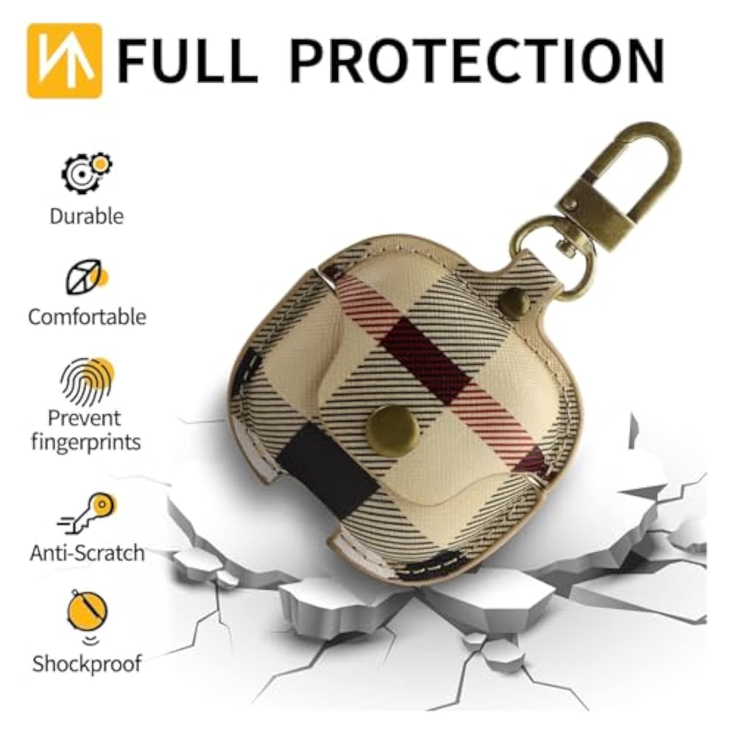 For Airpods 4 Case Cover 2024, Cute Leather Shockproof Protective Cases Compatible With Airpods 4Th Generation Case For Women Men (B)