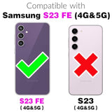 Phone Case For Samsung Galaxy S23 Fe 5G With Tempered Glass Screen Protector And Card Holder Wallet Cover Stand Flip Leather Cell Accessories S 23 Fe S23Fe5G S23Fe 23S G5 Women Purple