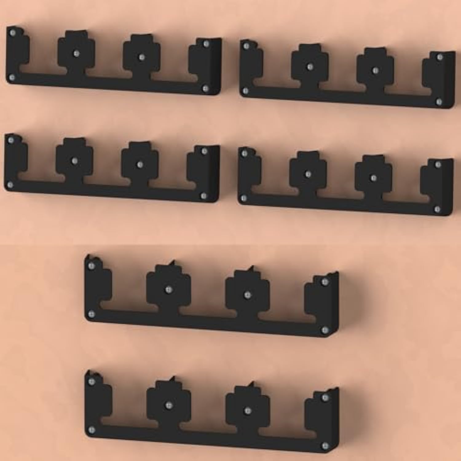 Dewalt 20V Battery Rack, 3 Slot Mount Holder, Garage Tool Wall Display Hook (1, Black)