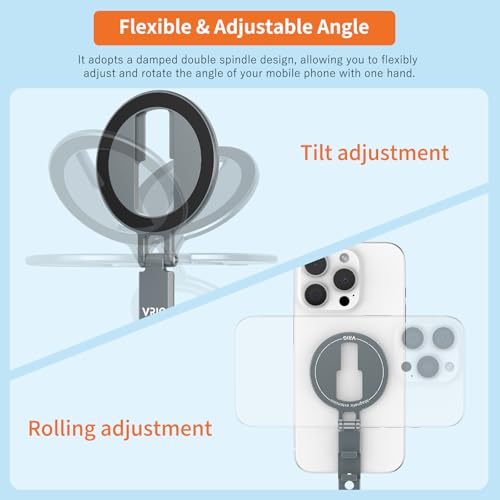 VRIG Phone Tripod Holder Mount for MagSafe,Aluminum Tripod Mount Adapter with 1/4-20 & Cold Shoe for Video Recording for iPhone 17 16 15 14 13 12 Pro
