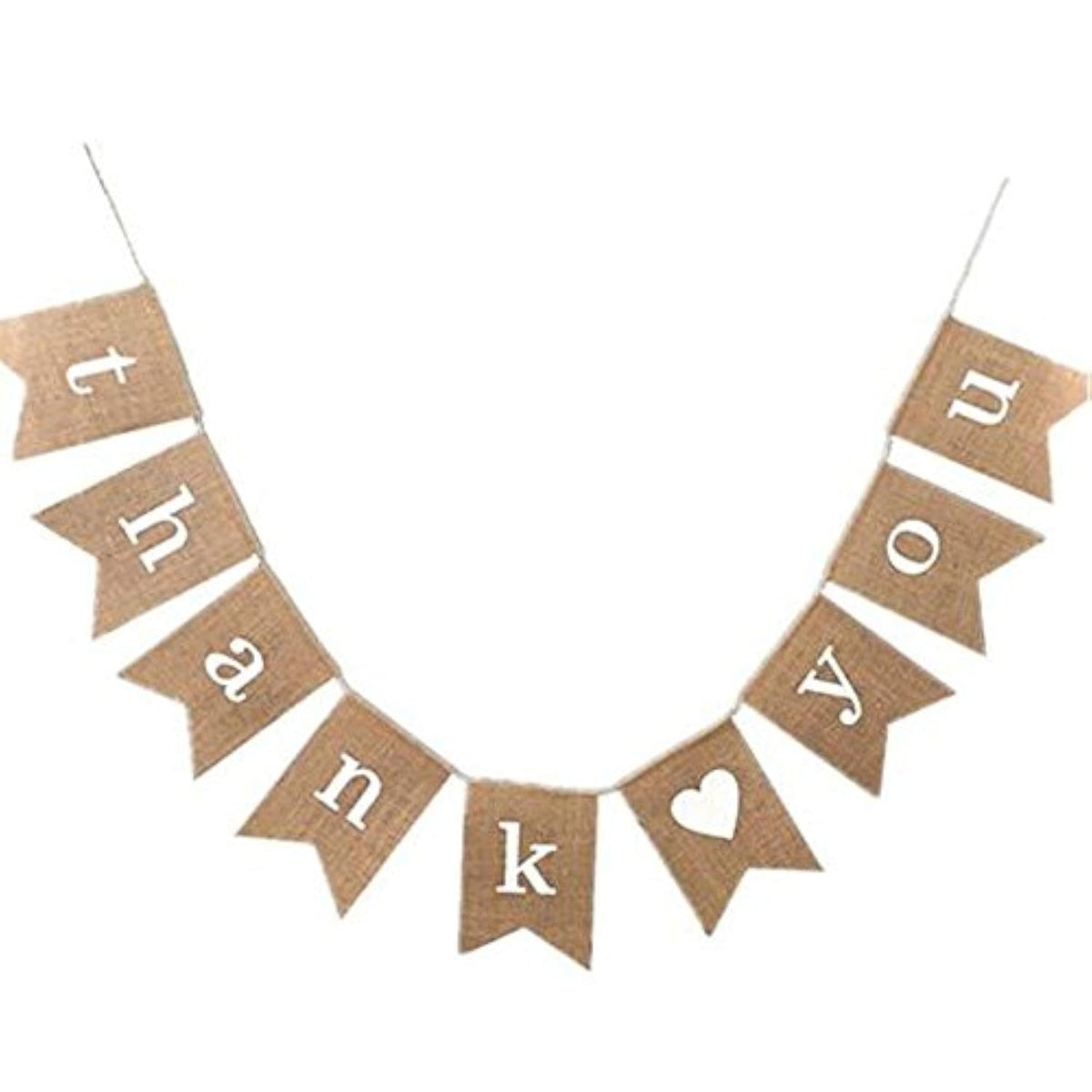 Jute Hessian Burlap Thank You Banner Rustic Wedding Party Bunting