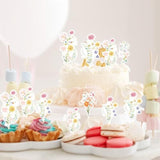 40pcs Wildflower Cupcake Toppers for Baby Shower & Birthday Cake Decorations