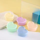 Set Of 5 Valentines Container, Plastic Heart Containers For Valentines Day, Heart Shaped Condiment Containers With Lids, Heart Shape Salad Dressing Food Dipping Sauce Cups For Bento Lunch Box