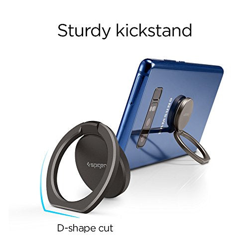 Spigen Style Ring 360 Cell Phone Ring/Phone Grip/Stand/Holder for All Phones and Tablets Compatible with Magnetic Car Mount - Gun Metal