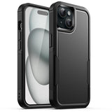Case for iPhone 15 6.1-Inch, Heavy Duty Dual-Layer Rugged Protection, Shockproof Protective Tough Phone Cover with Matte Back (Black)