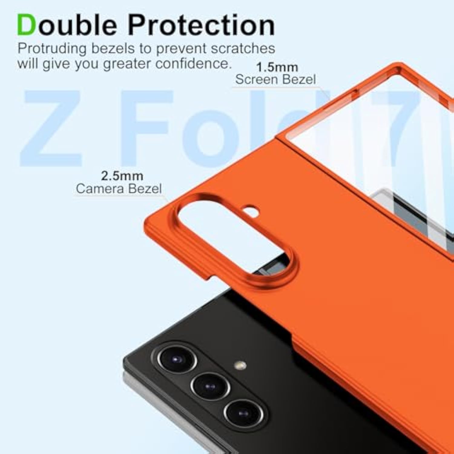 For Samsung Galaxy Z Fold 7 Case,Galaxy Z Fold 7 Case With Screen Protector,Shockproof Drop-Proof Slim Hard Pc Protective Cover For Samsung Z Fold7-Orange