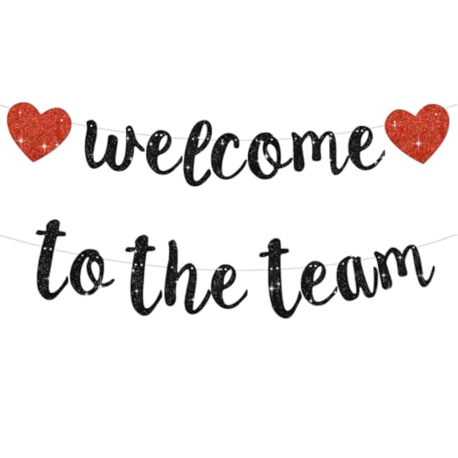 Black "Welcome To The Team" Banner (No DIY) Office Party Decor for New Employee