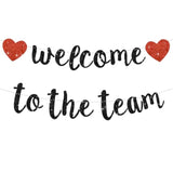 Black "Welcome To The Team" Banner (No DIY) Office Party Decor for New Employee