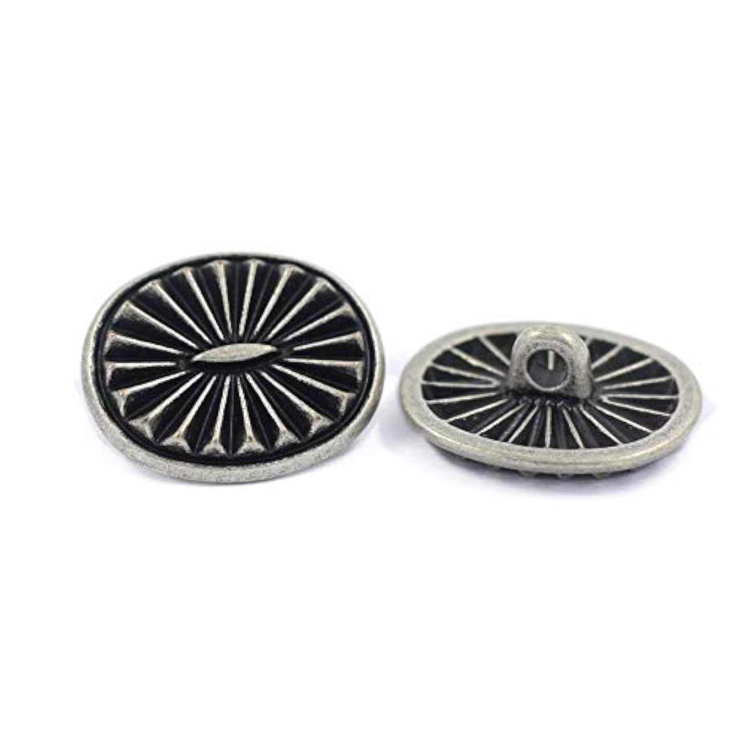 12 Pieces Oval Southwest Concho Style Metal Shank Buttons. 21Mm X 17Mm
