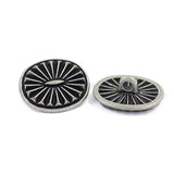 12 Pieces Oval Southwest Concho Style Metal Shank Buttons. 21Mm X 17Mm