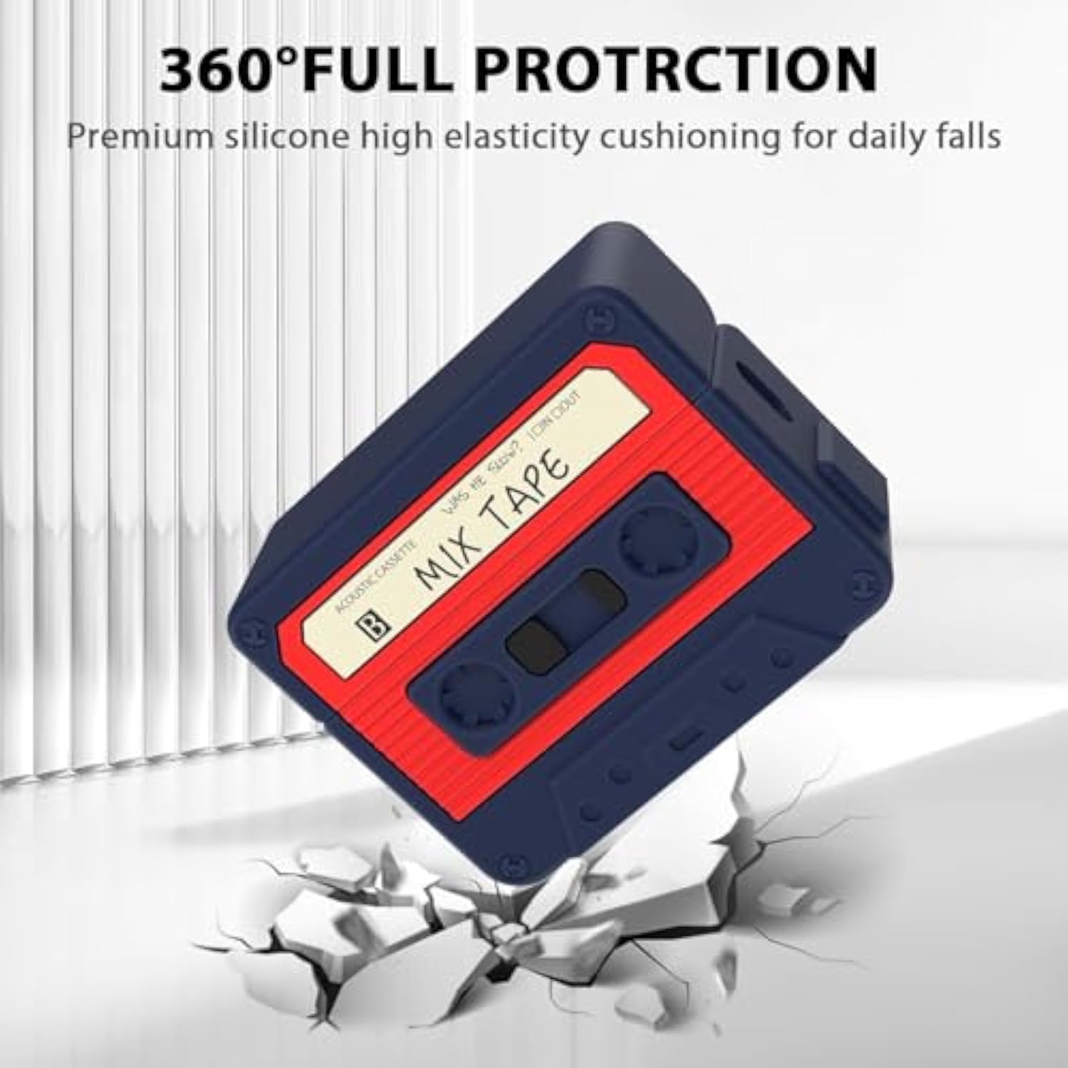 Airpods Pro 2 Case Cover, Funny Cassette Tape Design Case For Airpods Pro 2Nd Generation/1St Generation (2023/2022/2019), Cute Cartoon Fashion Silicone Protective Case For Women Men (Blue)