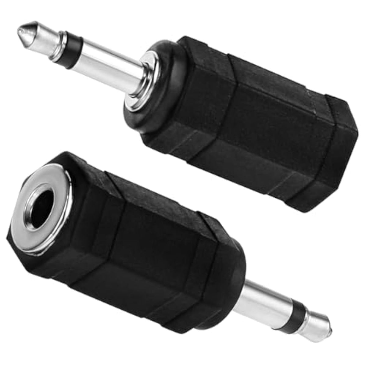 3.5Mm Mono To Stereo Adapters, 2 Pack 1/8" Mono Male Plug To 1/8" Trs Stereo Female Jack Socket Accessories For Headphone Radio