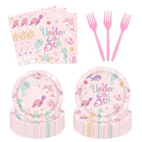 Under The Sea Birthday Party Tableware Kits Underwater Sea Life Party Decorations For Birthday Party Ocean Happy Birthday Party Decorations For 24 Guests