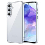 Case for  Galaxy A55 5G, Non-Yellowing Shockproof Bumper Protective Phone Cover, Anti-Scratch Hard PC Back (Clear)
