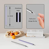 2-Pack Universal Stylus Pen for iPad, iPhone & Android with 4 Tips Purple/Silver