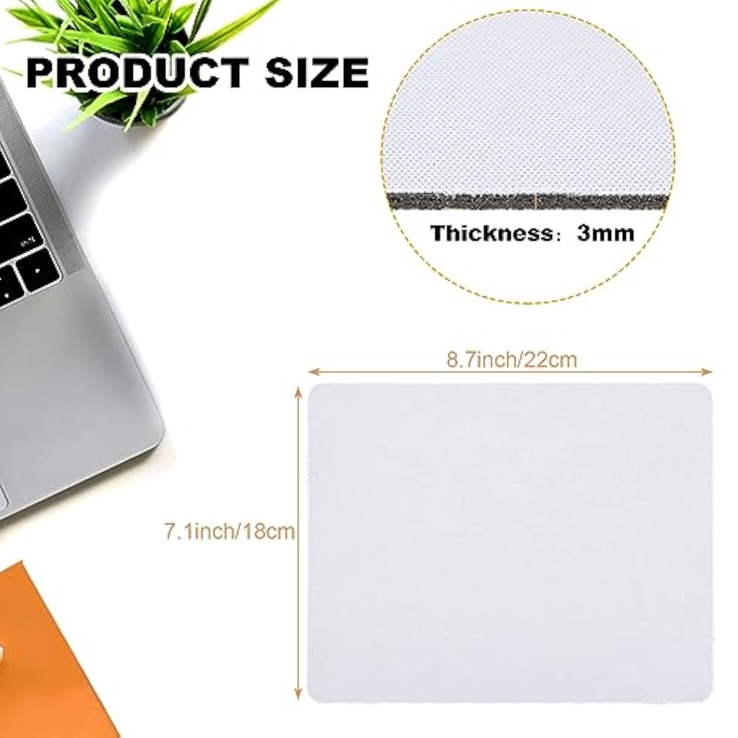 30 Pcs Sublimation Mouse Pad Blanks, White Mouse Pad For Heat Press Printing, Rectangular Sublimation Blanks Mousepad For Heat Transfer Crafts, With Non-Slip Rubber Base, 22 X 18 X 0.3Cm