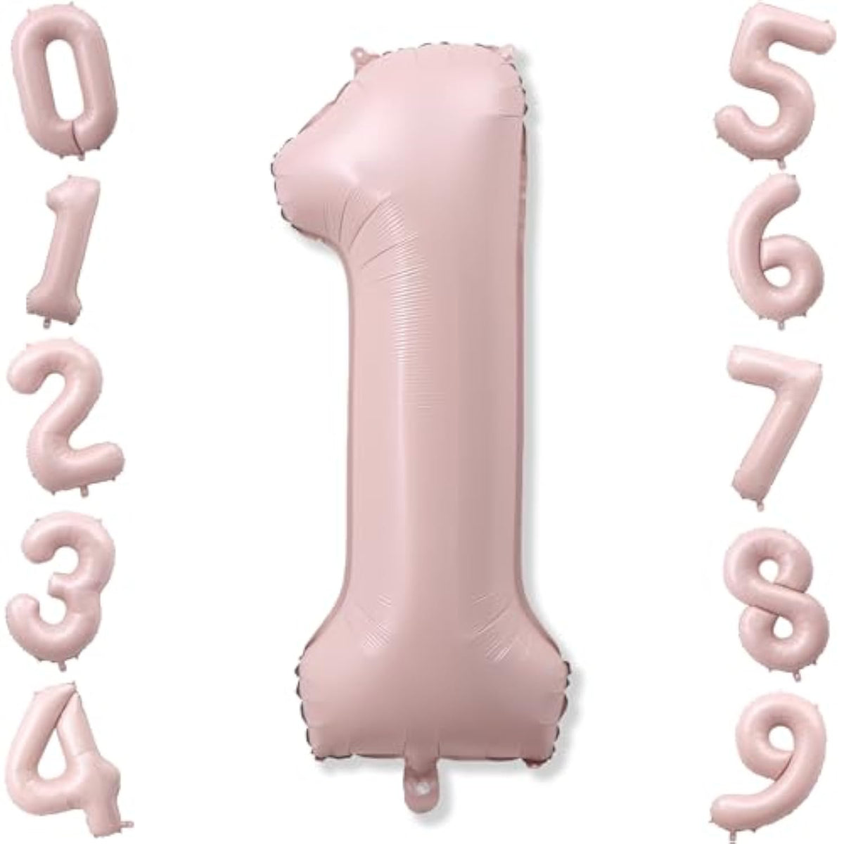 Pink 1 Balloons, 40 Inch Dusty Retro Light Pink Helium Foil Number 1 Balloon Girls, Self Inflating 1St Birthday Balloon One For Boho Anniversary Baby Shower Coquette First Birthday Party Decorations
