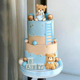 Baby Shower Cake Topper For Boy Bear Theme We Can Barely Wait Decorations Adorable Baby Boy Shower Cake Decorations With Bear Topper For Gender Reveal Newborn Celebration