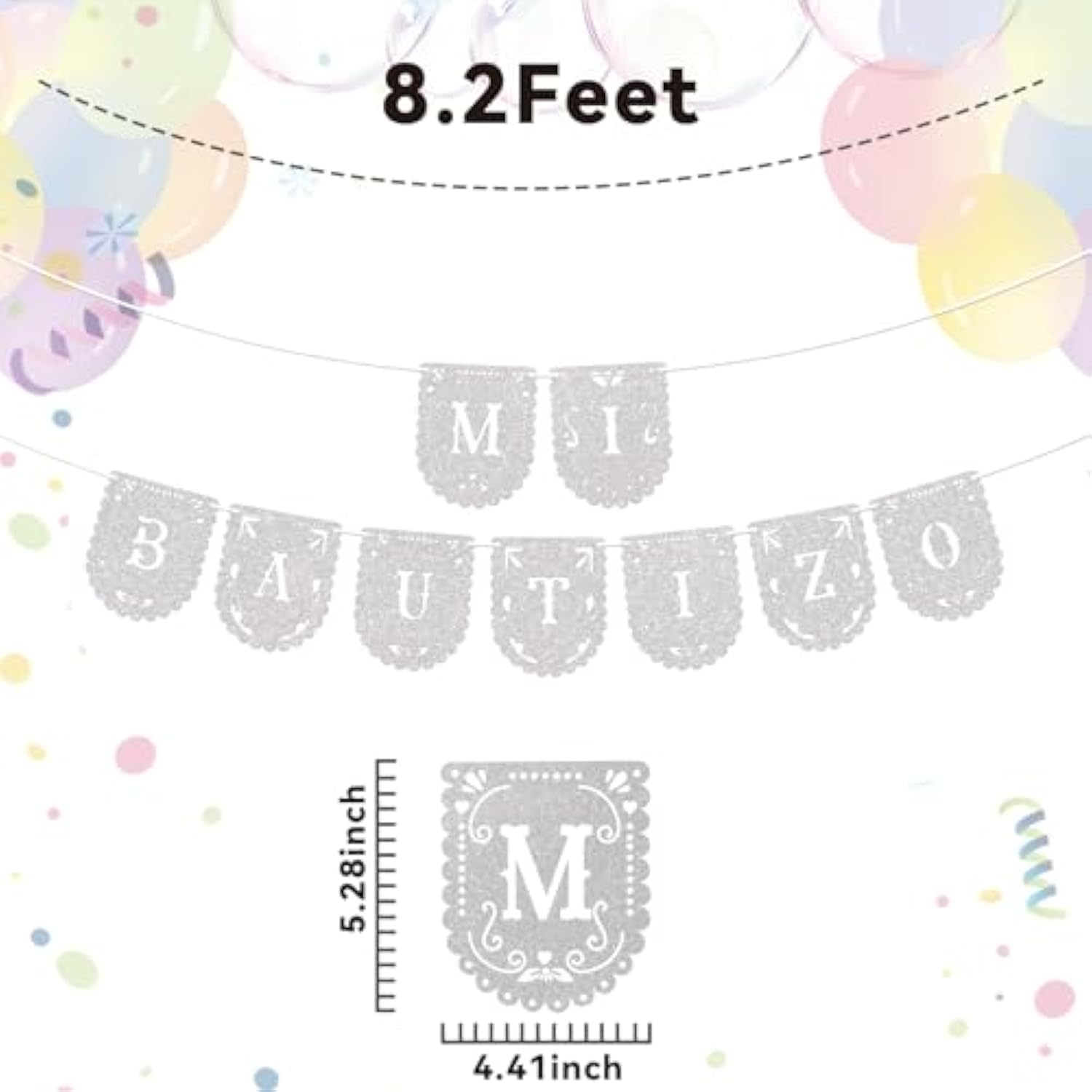 Mi Bautizo Banner – God Bless Sign for Baptism & First Communion Décor