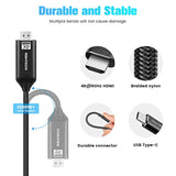 Usb C To Hdmi Cable 4K 60Hz Type C To Hdmi Cable 9.8Ft For Home Office, Braide