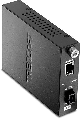 Intelligent Fiber Media Converter 1000Base-T To 1000Base-Lx Dual Wavelength Single Mode Sc Fiber (60 Km / 37.3 Miles)Fiber To Ethernet Converter, Rj-45 Port, Protection, Tfc-1000S60D3