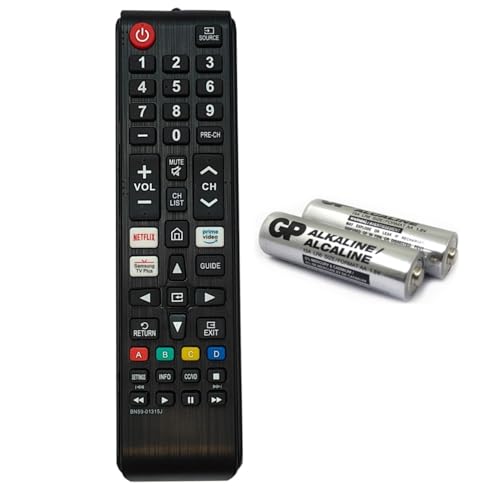 BN59-01315J Replacement Remote for  Smart TV No Setup Required with Hotkeys for Netflix for Prime Video for  Plus TV and AAA*2