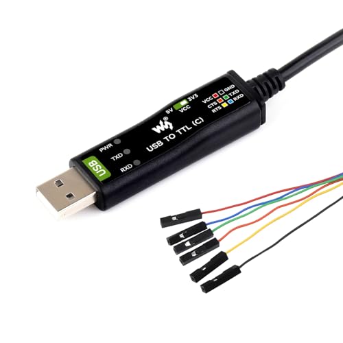 Industrial USB to TTL 6pin Serial Cable, Original FT232RNL Chip, Multi Protection Circuits, Multi Systems Support, with Hardware Flow Control
