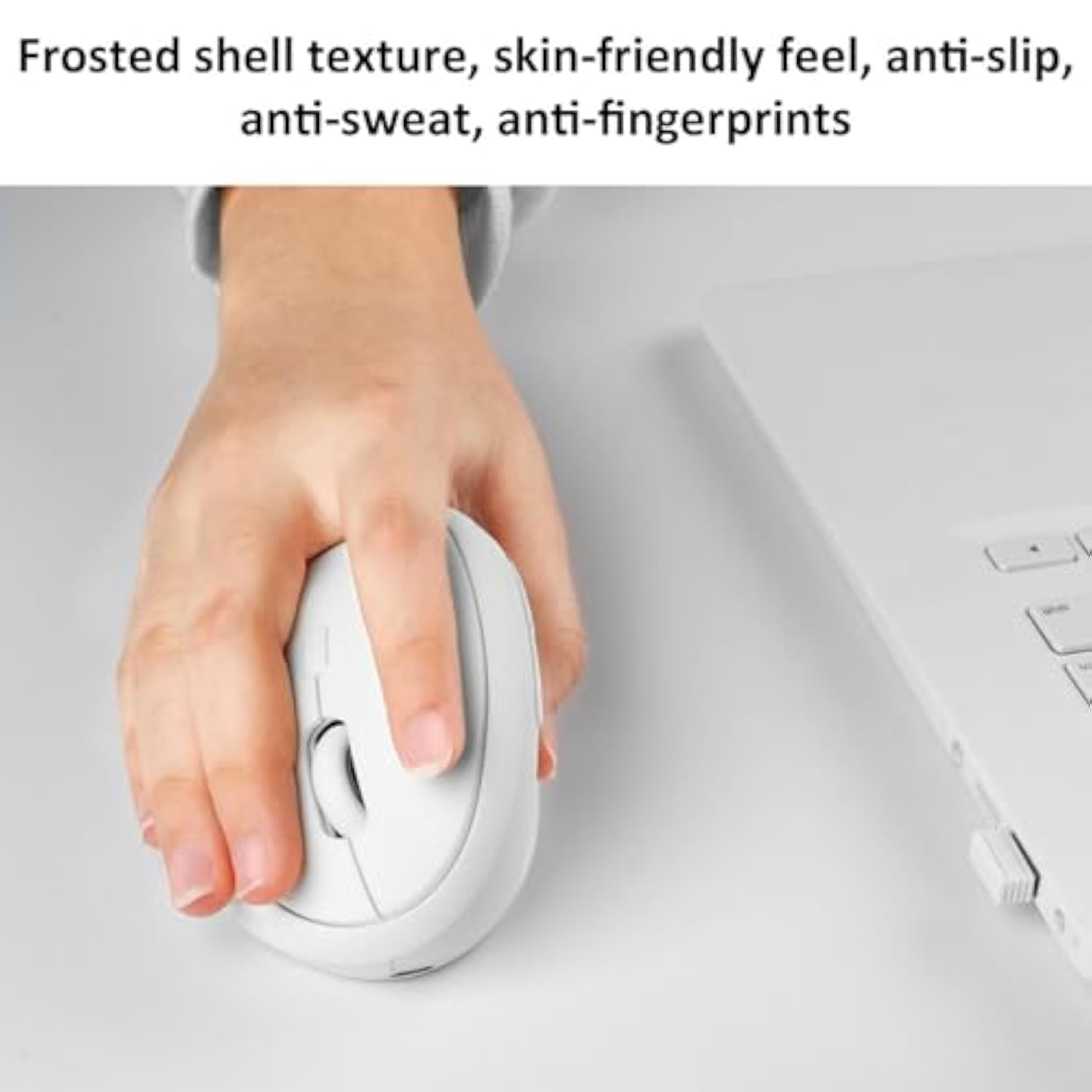 Vertical Wireless Mouse,2.4G Rechargeable Ergonomic High Precision Optical Silent Cordless Computer Mice With 6 Buttons, 3-Dpi Adjustable, Usb Receiver For Laptop Pc Mac Notebook(White)