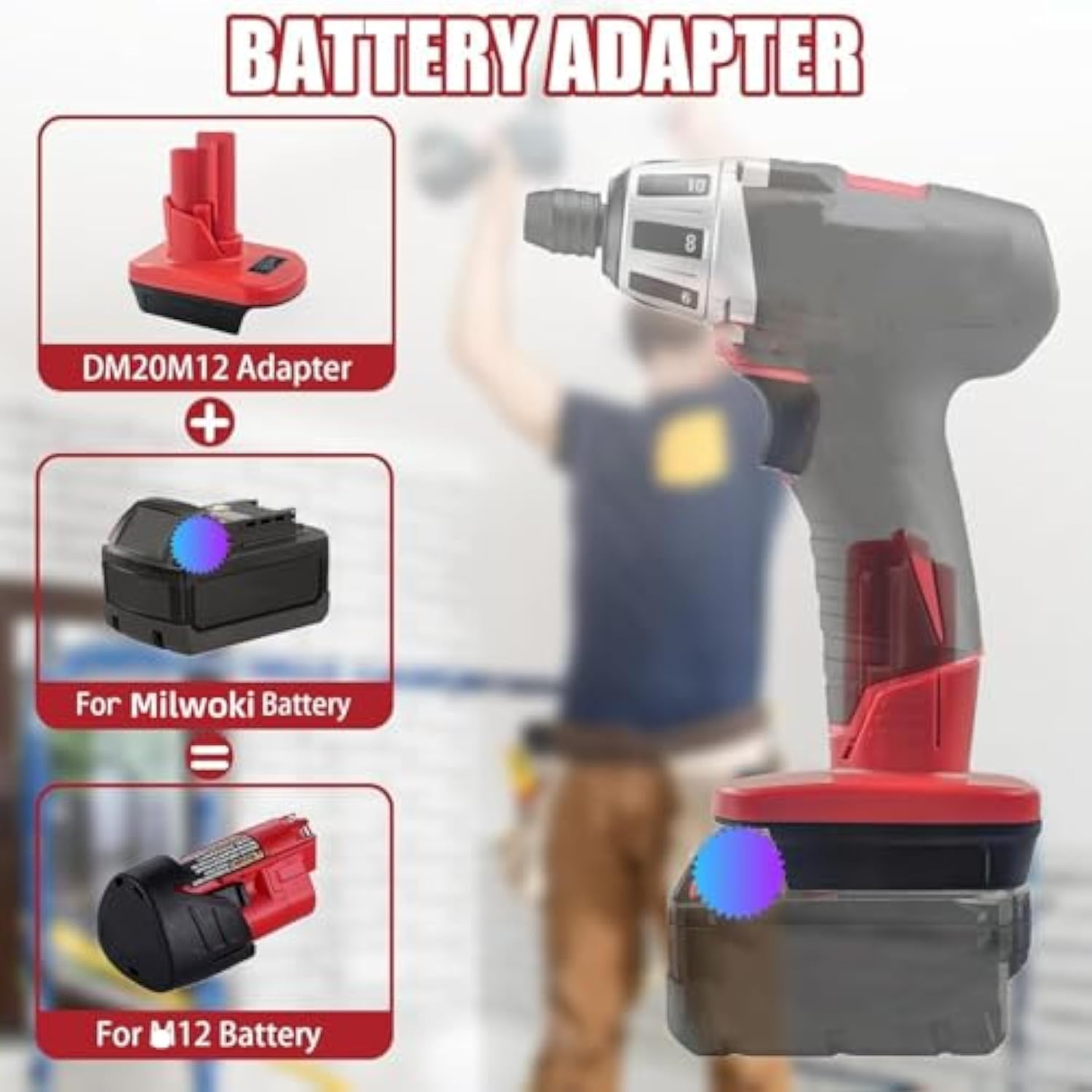 Milwaukee M18 to M12 Battery Adapter Converter for 18V to 12V Tools