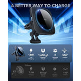 15W MagSafe Car Mount Charger, Fast Wireless Charging for iPhone 15/14/13/12