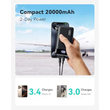 Portable 22.5W 20000mAh Fast Charger, USB C Power Bank w/ LED Display