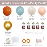 Fall Balloon Arch Kit: Blue, Orange, Gold Eucalyptus - Baby Shower Decor