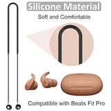Strap Ear Tips Kit Compatible With Beats Fit Pro, Anti-Lost Soft Silicone Lanyard Neck Rope Cord Lease Replacement Gel Eartips Skin Accessories Compatible With Beats Fit Pro - Black