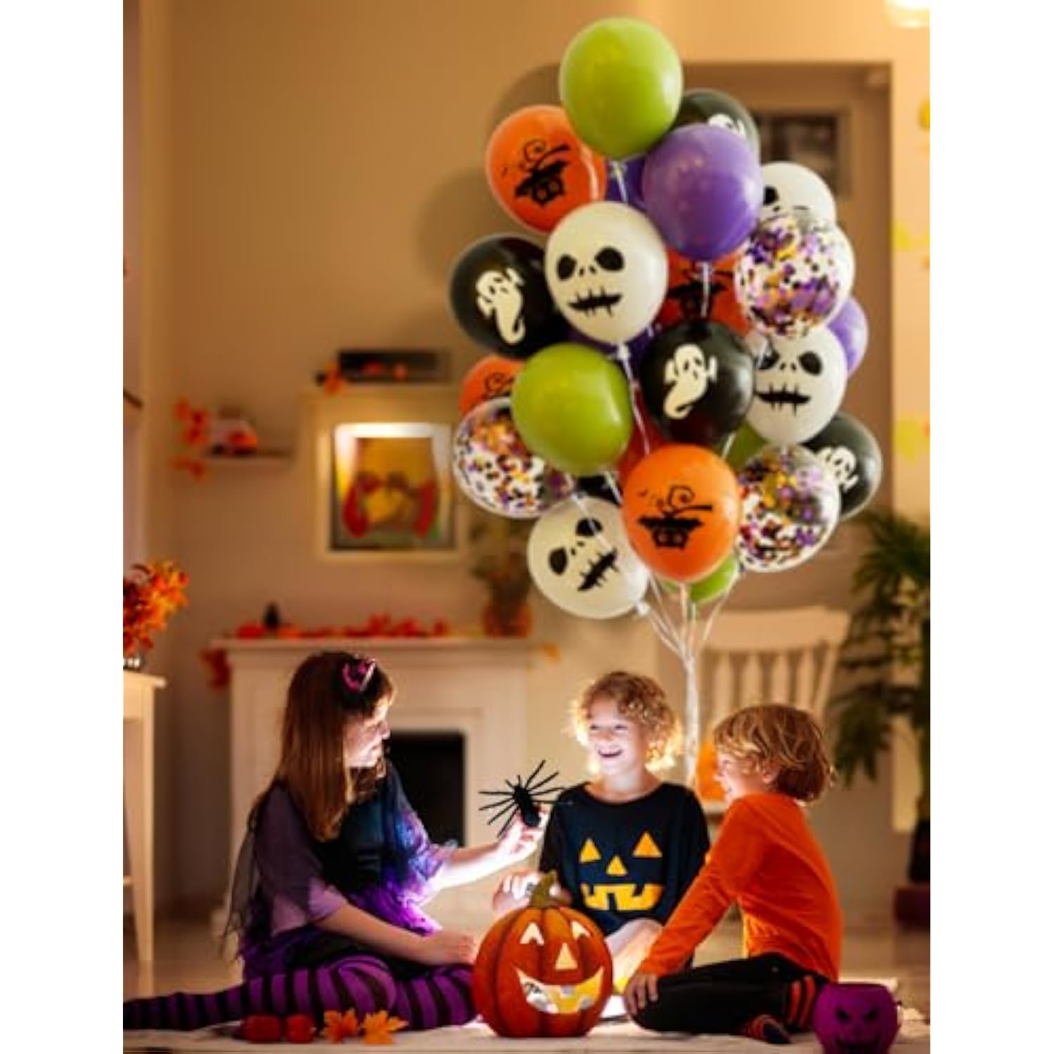 Halloween Balloons 60pcs Black Orange Purple Green Confetti Latex Party Decorations