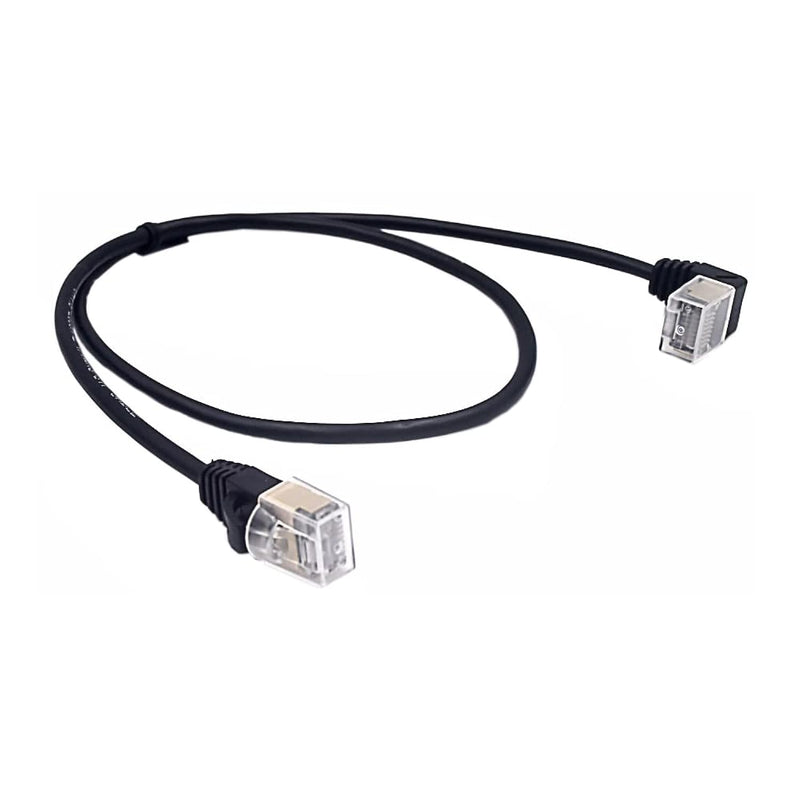 2Ft Rj45 Cat8 Ethernet Cable, 90 Degree Downward Angle Rj45 Male To Rj45 Male