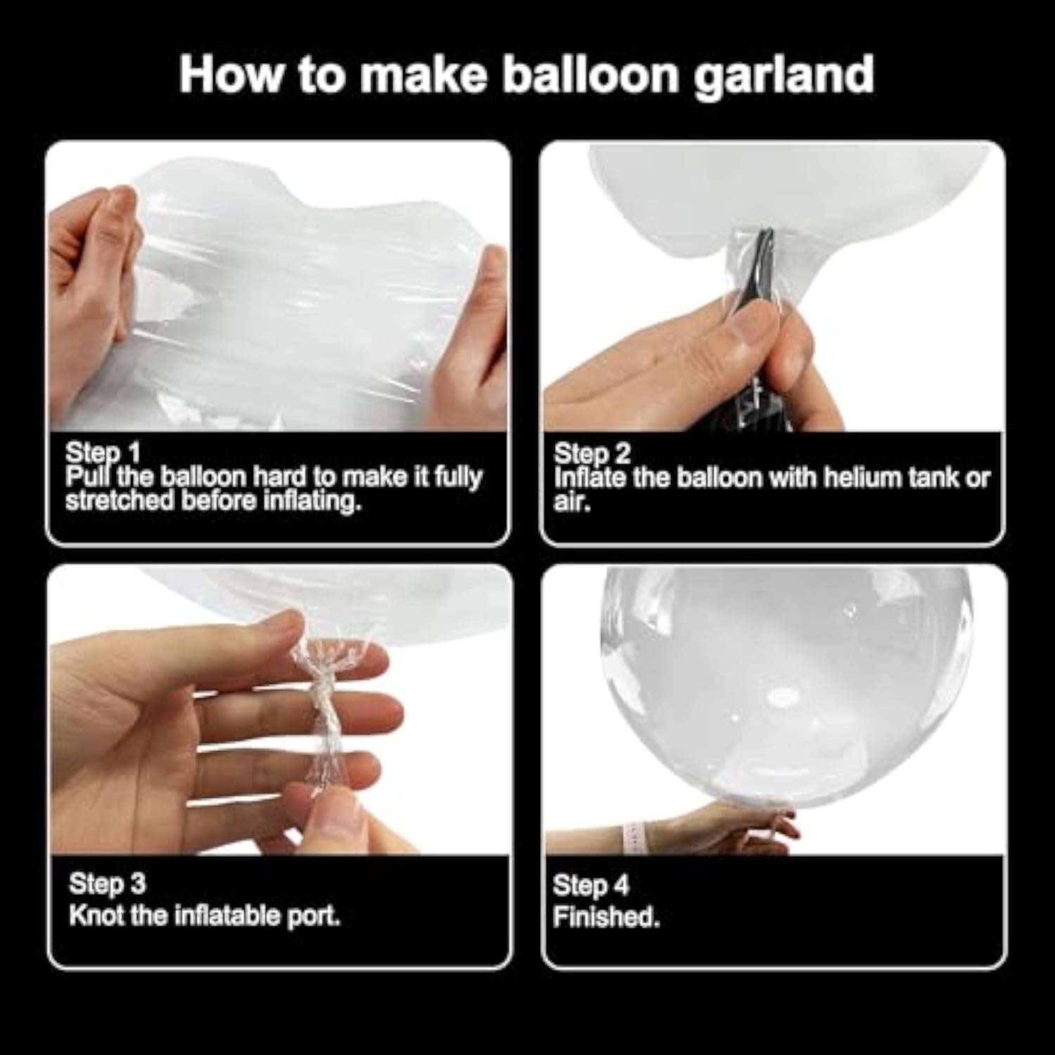 55 Pc Clear Bobo Balloons (6 Sizes 8"-36") Bubble Balloon for Party Decoration