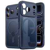 Magnetic Case For Iphone 17 Pro 6.3-Inch Compatible With Magsafe, Camera Lens Full Protection, Translucent Matte Back Slim Minimalist Shockproof Phone Cover (Dark Blue)